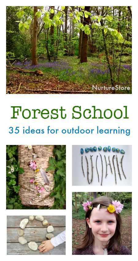 Forest school activities for outdoor learning centers :: nature crafts, nature activities, outdoor math and literacy ideas Outdoor Play Ideas, Forest Kindergarten, Outdoor Learning Activities, Activities Outdoor, Forest School Activities, Nature Education, Nature School, Outdoor Education, Theme Nature