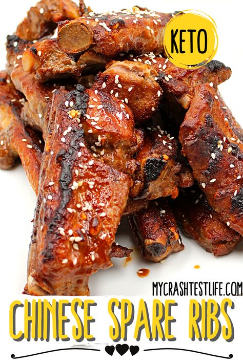 Chinese Spare Ribs, Keto Teriyaki, Thin Chocolate Chip Cookies, Keto Chinese, Spareribs Recipe, Rib Dinner, Spinach Souffle, Ribs In The Oven, Air Fryer Fish Recipes