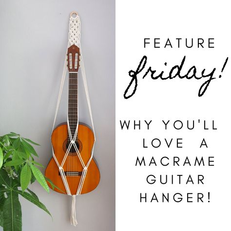 Why macrame guitar hanger mounts are a must have for your #homedecor #macrame #macramewallhanging #instrumenthangers Diy Guitar Mount, Macrame Guitar Hanger Diy, Macrame Guitar Hanger Tutorial, Guitar Macrame, Macrame Guitar Hanger, Guitar Hangers, Guitar Wall Mount, Classical Guitars, Weird Thing