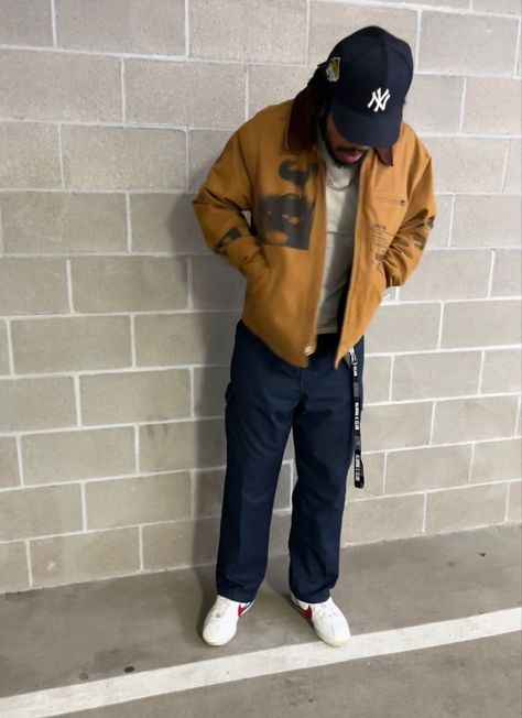 Yankee hat, Dickies outfit, Nike Cortez outfit, Workers jacket outfit Cortez Outfit Mens, Yankee Hat Outfit Men, Cortez Nike Men Outfit, Worker Jacket Outfit, Nike Cortez Outfit Men, Cortez Nike Outfit, Nike Men Outfit, Nike Cortez Outfit, Cortez Nike