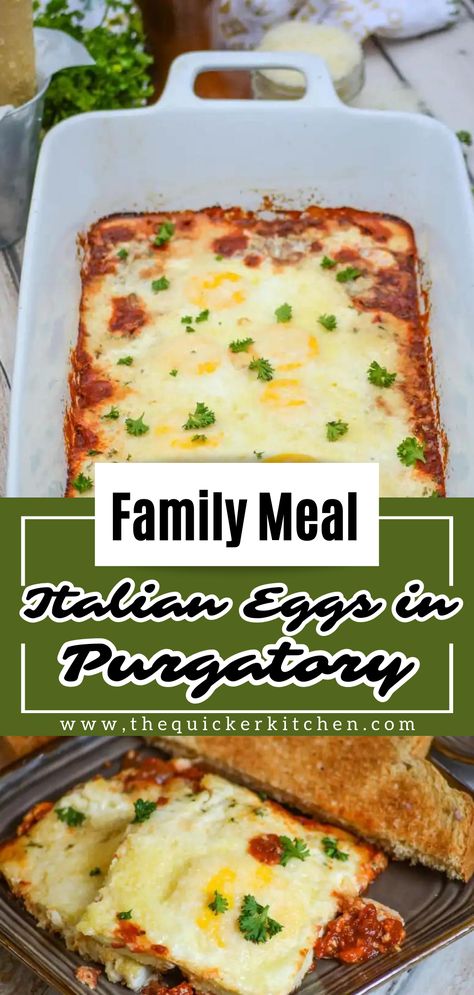 Eggs In Purgatory Recipe, Italian Baked Eggs, Eggs In Purgatory, French Eggs, Italian Eggs, Baked Eggs Recipe, Vegan Meat, Meals Ideas, Breakfast And Brunch