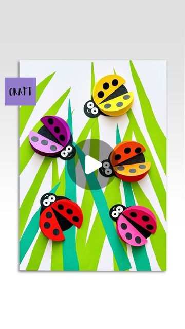 Arts & Crafts | Unboxing Surprises on Instagram: "Cute Paper Ladybugs 🐞 Simple Craft for Kids  #creativekidschannel #craftsforkids #summercrafts #colourfulcrafts #diy #easycrafts #simplecrafts #ladybug #ladybird #ladybugcrafts" Paper Craft Ladybug, Lady Bug Picture Art, Ladybug Art Painting, How To Make Ladybugs, Ladybird Crafts For Kids, Ladybird Craft, Ladybug Crafts For Kids, Ladybug Diy, Diy Ladybug