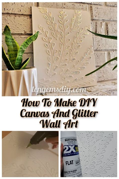 Diy Glitter Wall, Canvas Light Art, Glitter Paint Canvas, Glitter Paint For Walls, Hot Glue Art, Glitter Painting, Chevron Wall Art, Floating Acrylic Frame, Kpop Ideas