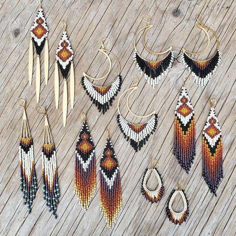 Seed Bead Jewelry Patterns, Diy Seed Bead Earrings, Native Beading Patterns, Textile Inspiration, Beaded Fringe Earrings, Beaded Earrings Tutorials, Beaded Earrings Diy, Beaded Jewlery, Beaded Earrings Patterns