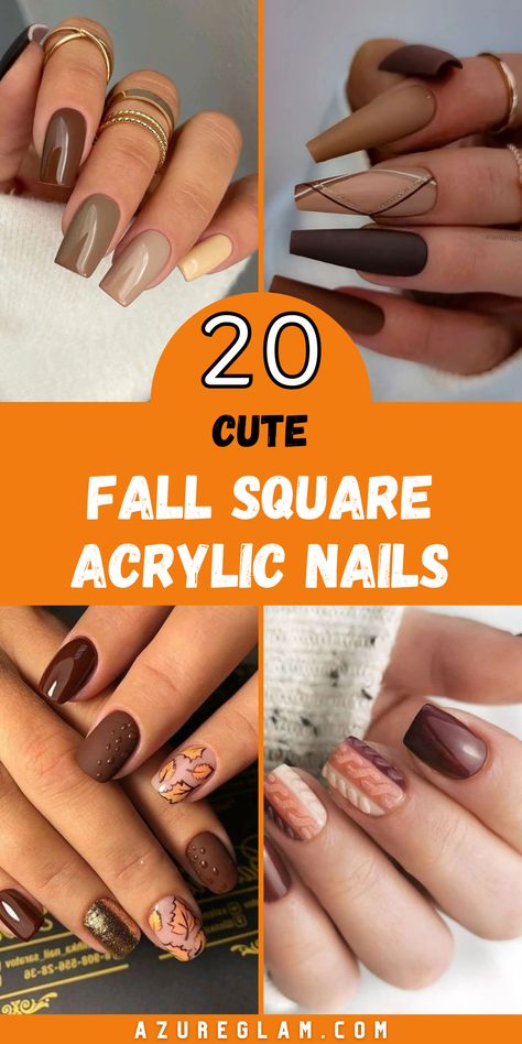 Explore 20 stylish fall square acrylic nail designs for 2024, showcasing rich colors and artistic patterns. These modern and elegant designs include short, easy options in white and red, along with unique art in green and purple. Embrace the season with simple acrylic nails featuring almond and coffin shapes. Short Square Fall Nails 2024, Fall Nail Designs Coffin Medium, Short Fall Acrylic Nails Square, Fall Nails Coffin Short, Fall Square Nails Short, Short Coffin Fall Nails, Fall Acrylic Nails Square, Sept Nails 2024, Fall Nail Designs Square