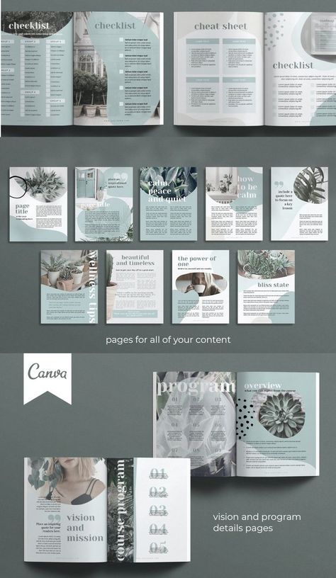 Course Workbook Template For Canva #colorfulp Canva Course, Ebook Template Design, Indesign Layout, Mises En Page Design Graphique, Colorful Planner, Workbook Design, Ebook Design, Workbook Template, Booklet Design