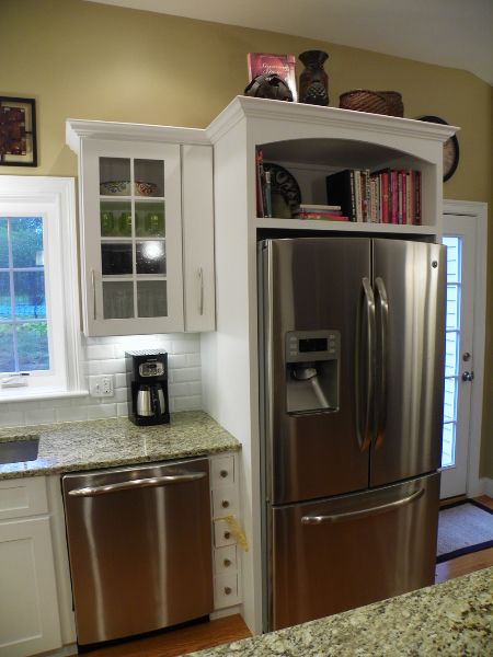 This Kitchen is the Heart of The Home | Renovisions Inc Ideas For Top Of Refrigerator, Over Refrigerator Cabinet Ideas, Above Fridge Cabinet, Above Refrigerator, Above Fridge, Refrigerator Ideas, Cottage Remodel, Kitchen Colours, Kitchen Favorites