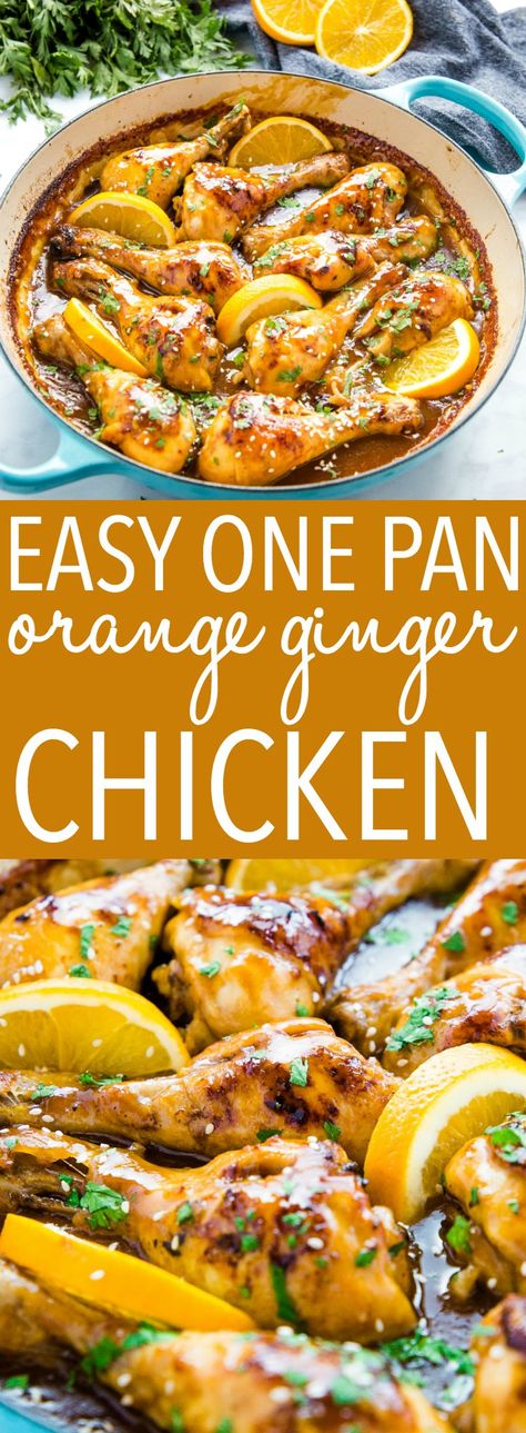 Dinner With Oranges, Roasted Orange Chicken, Recipes With Ginger, Orange Ginger Chicken, Chicken Ginger, Ginger Chicken Recipes, Ginger Recipe, Baker Baker, Chicken Easy