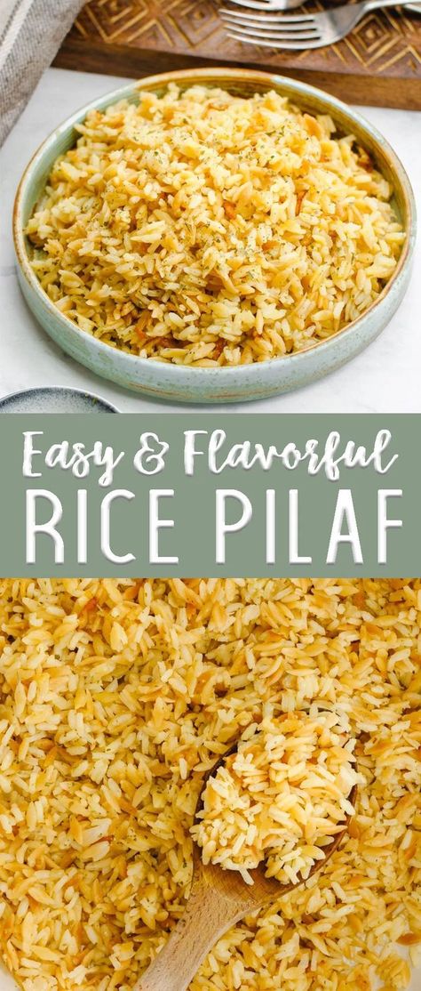 Easy Rice Pilaf: Fluffy, flavorful, and fabulous, this easy rice pilaf recipe makes a great side dish all year long. The perfect side for any protein, and a regular in your dinner rotation. The rice is perfectly cooked and fluffy, the flavors simple and wonderful. This is the kind of side that tastes amazing butContinue Reading Easy Rice Pilaf, Rice Pilaf Recipe, Pilaf Recipe, Rice Side Dish Recipes, Electric Rice Cooker, Pilaf Recipes, Easy Rice, Rice Side, Rice Side Dishes