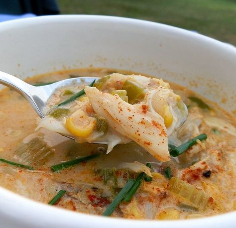 Creole Crab and Corn Chowder Recipe - Allrecipes.com Crab And Corn Chowder, Crab And Corn, Fresh Corn Recipes, Tuscan Bean Soup, Sausage Stew, Corn Chowder Recipe, Chef John, Chowder Recipe, Corn Chowder