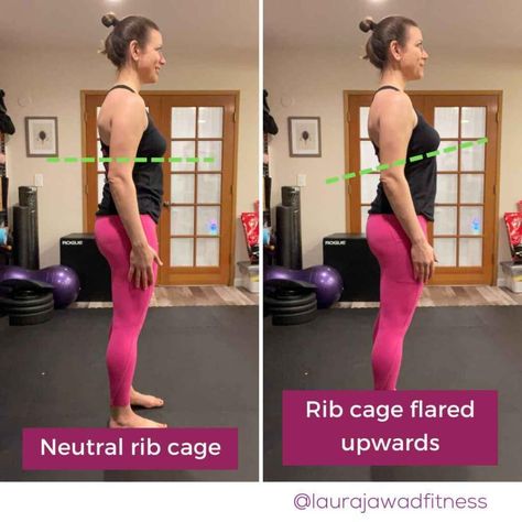 Rib Flare Before And After, Rib Flare Exercises, Mommy Body, Full Body Strength Workout, Rib Flare, Pelvic Floor Dysfunction, Pelvic Tilt, Exercise After Pregnancy, Muscle Imbalance