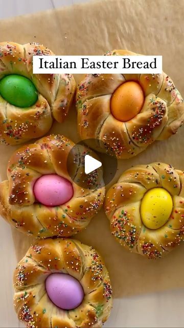 Angela Allison on Instagram: "Italian Easter Bread, known as Pane di Pasqua, is a classic sweet bread formed into a ring shape and served with a dyed egg and sprinkles! 🇮🇹❤️  Follow me and comment “EASTER” to get the recipe link sent to your DM or go to: https://thisitaliankitchen.com/pane-di-pasqua/  #italianfood #italianeasterbread #easterbread #panedipasqua" Italian Easter Bread, Italian Easter, Egg Rings, Easter Bread, Sweet Bread, Ring Shapes, The Recipe, Italian Recipes, Easter Eggs