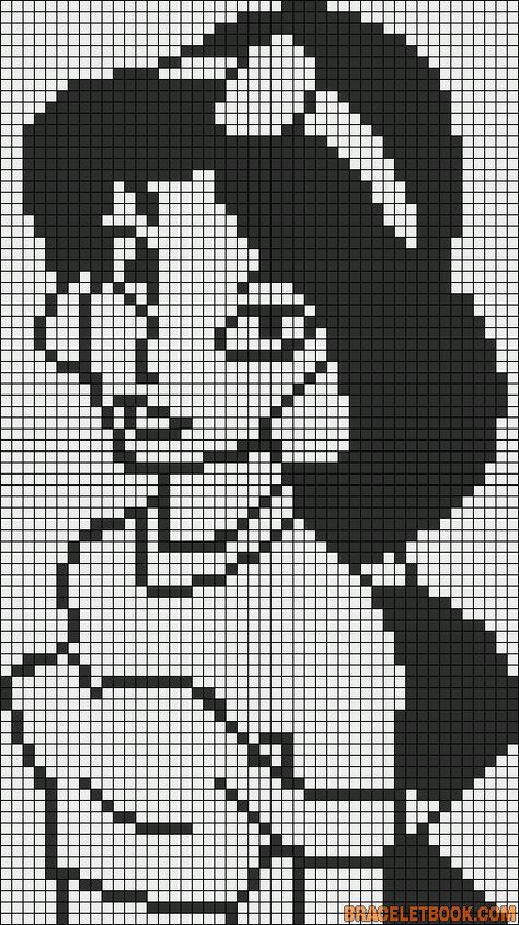 Jasmine Pixel Art Minecraft, Modele Pixel Art, Disney Cross Stitch Patterns, Graph Crochet, Easy Pixel Art, Pixel Art Templates, Pixel Crochet, Pixel Art Grid, Stitch Cartoon