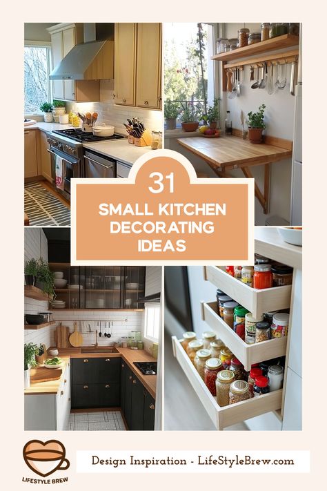 Transform your compact cooking space with these 31 small kitchen decorating ideas. Learn how to blend functionality with sophistication to create a stylish area perfect for dining and gathering. From color augmentation to cozy layouts, explore innovative solutions that maximize every inch without sacrificing aesthetic appeal. Enhance your kitchen with trendy textiles, clever storage, and beautiful decor that complements your lifestyle and invites comfort. Upgrade your cooking experience and bring elegance back to your daily meals with these smart design tips. Kitchen Trends To Avoid, Cozy Kitchen Ideas, Small Kitchen Decorating Ideas, Stylish Small Kitchen, Mobile Kitchen Island, Wooden Countertops, Kitchen Island On Wheels, Minimalist Shelves, Classy Kitchen