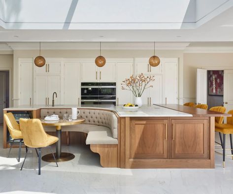 24 kitchen island ideas for a stylish and practical feature | Homes & Gardens Island And Table Combo, Kitchen Island And Table, Island Table Combo, Kitchen Island And Table Combo, Kitchen With Table, Kitchen Cost, Bespoke Kitchen Design, Handleless Kitchen, Kitchen Island Ideas