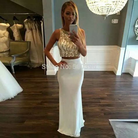 White Lace Prom Dress, Two Piece Prom Dresses, Grad Dresses Short, Grad Dresses Long, 2 Piece Prom Dress, Two Piece Prom, Gold Prom Dresses, Best Prom Dresses, Prom Dresses Two Piece