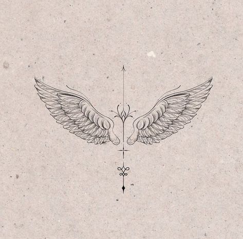 Angel Wing Tattoo Designs, Angel Wings Tattoo On Back, Wing Tattoos On Back, Angel Wings Tattoo, Small Pretty Tattoos, Spine Tattoos For Women, Greek Tattoos, Cool Small Tattoos, Different Tattoos