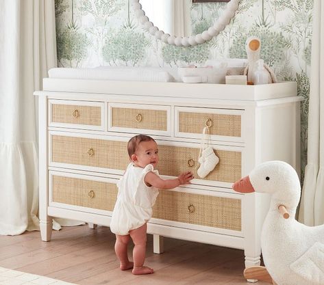 Girl Nursery Changing Table, Baby Dresser Changing Table, Nursery Dresser Changing Table, Changing Table Ideas, Extra Wide Dresser, Nursery Changing Table, Glamorous Furniture, Baby Dresser, Nursery Dresser