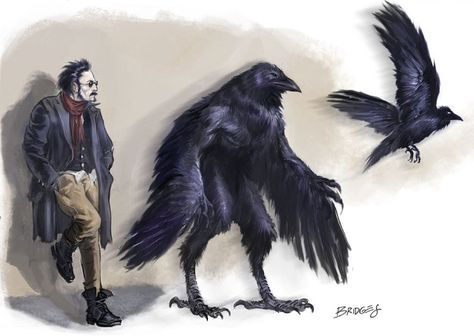 Werewolf The Apocalypse, Bird People, World Of Darkness, The Apocalypse, Fantasy Races, Mythological Creatures, Arte Animal, 20th Anniversary, Crows