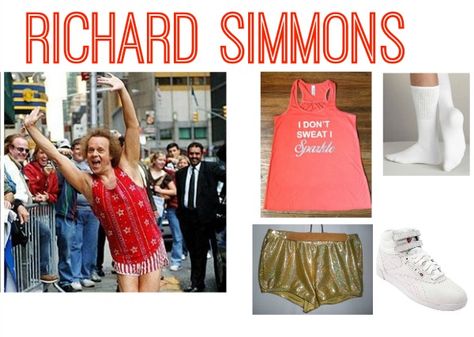 Richard simmons Halloween costume Fitness Halloween Costumes, Richard Simmons Costume, Richard Simmons, Halloween Week, T Dress, Holiday Specials, Holiday Ideas, Costume Ideas, Halloween Crafts