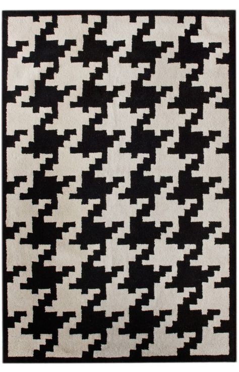 Rugs USA Serendipity Houndstooth Black Rug Black White Rug, Rugs Usa, White Houndstooth, Black Rug, Black Hand, Coordinating Colors, Contemporary Rugs, White Rug, White Area Rug