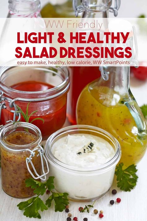 Low Calorie Salad Dressing Recipes, Low Fat Salad Dressing, Healthy Salad Dressings, Low Calorie Salad Dressing, Health Salad, Light Salad Dressing, Weight Watchers Salad, Mayo Salad, Homemade Salad Dressing Healthy