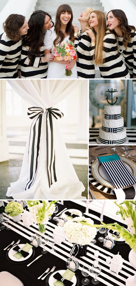 stripes wedding ideas White Stripes Wedding, White Tablescape, Anchor Wedding, Striped Wedding, Table Napkin, Themed Weddings, Striped Table, Table Arrangement, Cheap Wedding Dresses