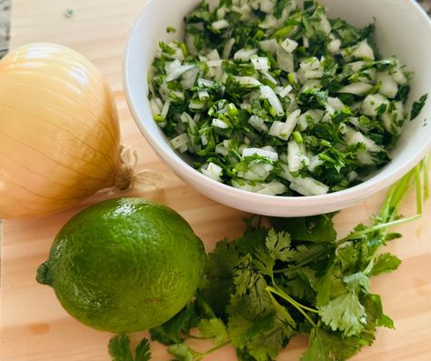 Onion Cilantro Lime Relish Blog7 Onion Cilantro Taco Topping, Cilantro Onion Lime Relish, Cilantro And Onion For Tacos, Cilantro Tacos, Onion Salad, Dinner Party Themes, Tacos And Burritos, Onion Relish, Vegetarian Salads