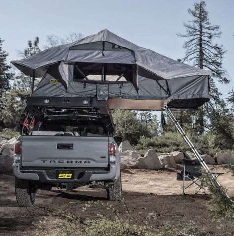 https://amzn.to/4emxOSd Roof Rack Tent, Toyota Camper, Rooftop Tent, Aluminium Ladder, Tent Set Up, Roof Tent, Tent Sale, Truck Camping, Stainless Steel Hinges