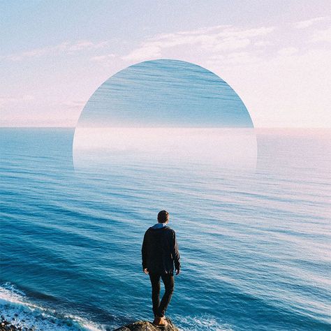 Landscape Mirrors: Surreal Photo Manipulations By Rigved Sathe Mirror Graphic Design, Mirror Graphic, Landscape Graphic Design, Photoshop Tutorial Advanced, Bio Pool, Cool Photoshop, Surreal Photos, Mirror Photo, Grid Design