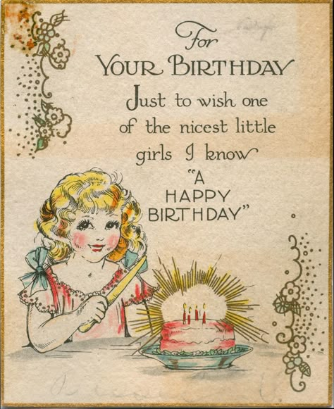 5 B 127: birthday card Birthday Postcards Ideas, Bd Card, Vintage Birthday Card, Birthday Card Aesthetic, Birthday Cake Clip Art, 20s Art, Vintage Birthday Parties, 17th Birthday Ideas, Printable Vintage Art