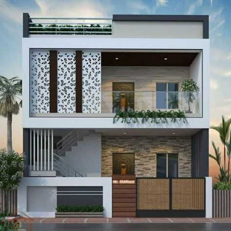 25 Ft Front Elevation, 25x50 House Plans With Elevation, Small House Design Kerala, House Structure Design, 3 Storey House Design, Small House Front Design, House Balcony Design, Small House Elevation, House Outer Design