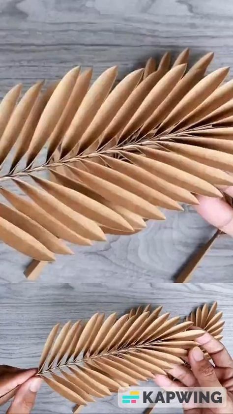 Paper Leaves Diy, Reka Bentuk Industri, Home Decor Ideas Paper, Marvel Diy, Backyard Drainage, Leaves Diy, Vika Papper, Wood Leaf, Paper Leaves