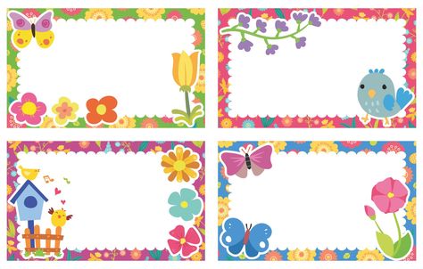 Spring Flower Name Tag Printable Spring Name Tags Free Printable, Spring Name Tags For Cubbies, Summer Cubby Tags Preschool, Spring Cubby Tags, Name Tags Printable Templates Free, Name Tag Templates Printable Labels Free, Cute Name Tag Ideas, Spring Name Tags, Cubby Tags Preschool