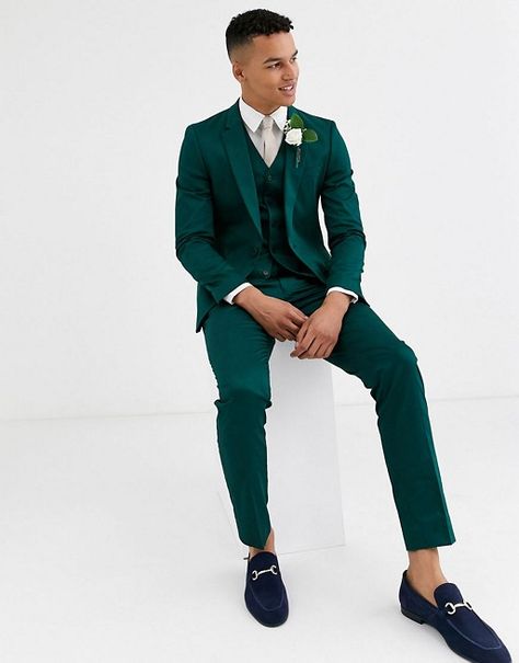 The Best Places to Shop for Wedding Suits and Tuxedos for Grooms Online | Junebug Weddings Grey Check Suit, Green Wedding Suit, Suit Supply, Best Places To Shop, Places To Shop, Black Tux, Green Suit, Shopping Photography, Groom Attire