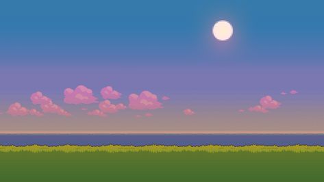 green grass field under blue skies digital wallpaper pixel art #Sun #grass #clouds #water #1080P #wallpaper #hdwallpaper #desktop Pixel Background, Image Pixel Art, Retro Games Wallpaper, Pixel Art Landscape, Sky Digital, Mobile Backgrounds, Pokemon Backgrounds, Grass Wallpaper, Pixel Art Background