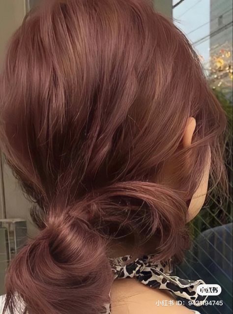 Korean Red Brown Hair Color, Red Brown Hair Korean, Pink Lavender Brown Hair, Bronzed Brown Hair Color, Light Cherry Cola Hair Color, Red Ash Hair, Chocolate Strawberry Hair Color, Brown Strawberry Hair, Auburn Pink Hair