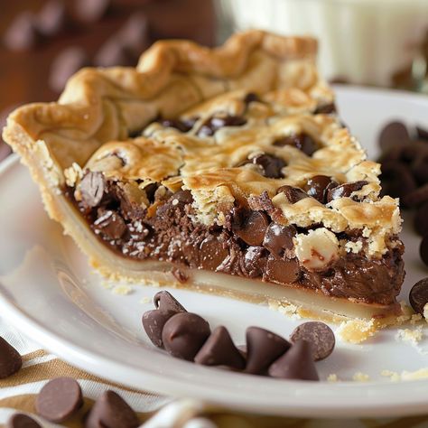 Toll House Chocolate Chip Pie Toll House Pie Recipe, Nestle Toll House Pie, Toll House Pie, Toll House Chocolate Chip Pie, Tollhouse Pie, Different Types Of Pie, Chocolate Chip Cookie Pie, Chocolate Chip Pie, Toll House Chocolate Chip