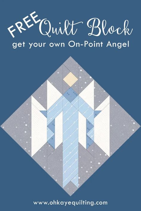 A link to a free angel quilt block. Angel Quilt, Christmas Quilt Blocks, Patchwork Quilt Patterns, Quilt Block Pattern, Religious Christmas, Barn Quilt, Christmas Quilts, Christmas Quilt, Templates Printable Free