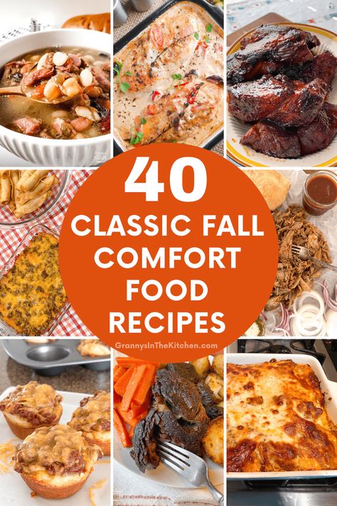 Fall comfort food meal ideas - soups, stews, roasts, and more! Dinner Recipes For Fall, Fall Comfort Food Recipes, Fall Rec, Food Meal Ideas, Baked Spaghetti And Meatballs, Best Easy Dinner Recipes, Easy Pulled Pork, Recipes For Fall, Homemade Barbecue Sauce