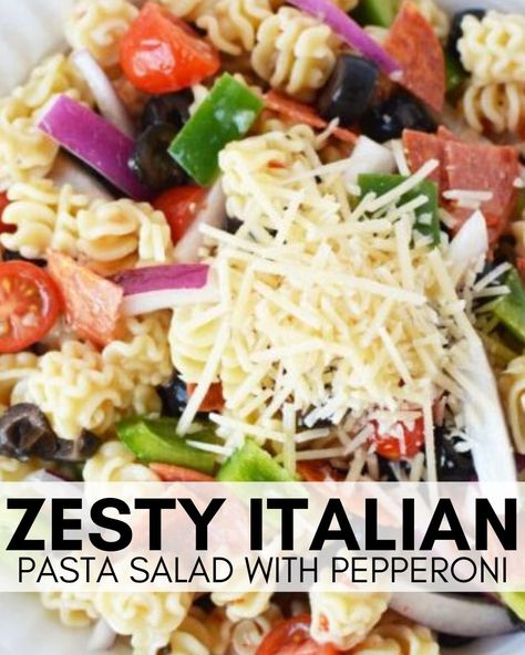 Spicy Italian Pasta Salad, Italian Pasta Salad With Lettuce, Macaroni Salad Italian Dressing, Italian Pasta Salad With Ham, Italian Pasta Salad With Pepperoni, Pasta Salad With Pepperoni, Radiatore Pasta, Salad With Pepperoni, Zesty Italian Pasta Salad