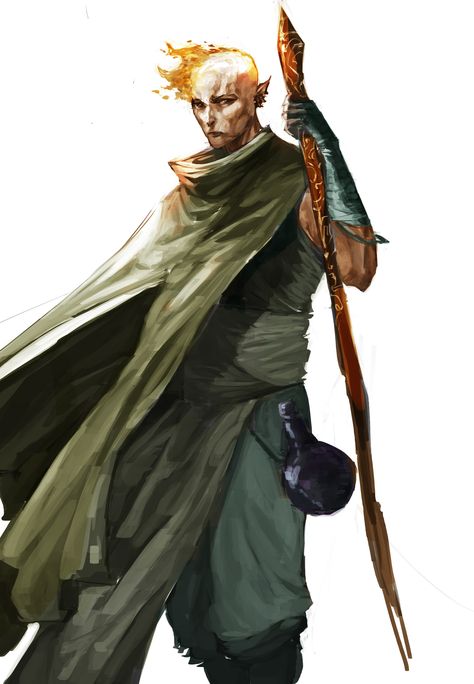 ArtStation - Fire Genasi Lone wanderer, Lyz Dy Fire Genasi, Elf Wizard, Lone Wanderer, Pathfinder Character, Fantasy Wizard, Fantasy Portraits, Dungeons And Dragons Characters, Fantasy Setting, High Fantasy