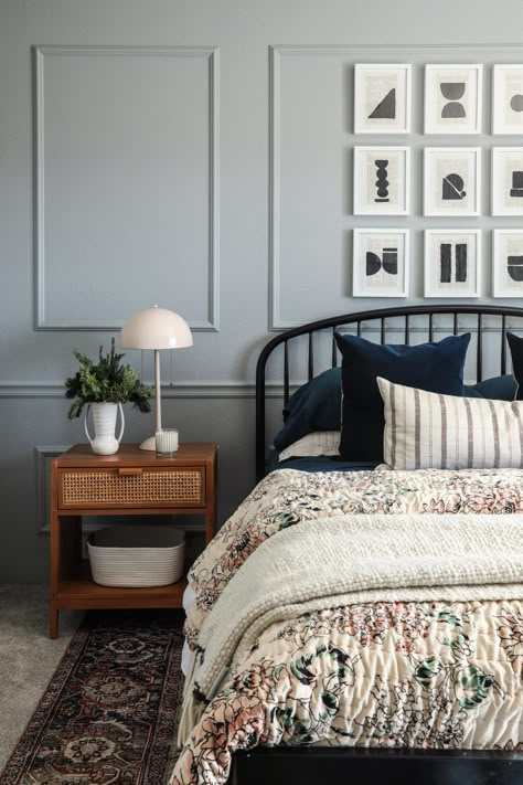 makeover this bedroom Best Bedroom Paint Colors, Design Hall, Chris Loves Julia, Chair Rail, Modern Cottage, Bedroom Paint Colors, Spare Bedroom, Bedroom Paint, Night Stand