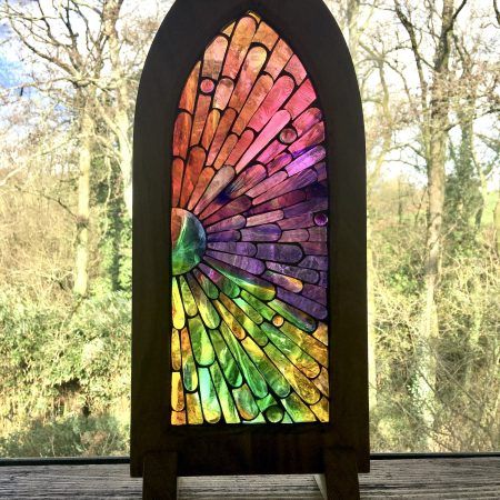 Shop - Siobhan Allen Stained Glass Door Arch, Stained Glass Abstract, Witchy Mosaic, Stained Glass Mosaic Window, Stained Glass Mosaic Mirror, Stained Glass Sculpture Mixed Media, Hanging Stained Glass, English Antiques, Arched Windows