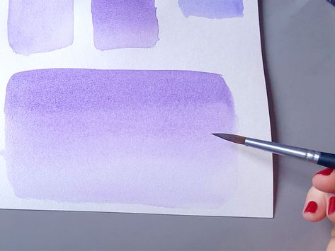 How to Paint Smooth Watercolour Washes - Emily Wassell Watercolour Wash Background, Watercolour Wash, Paint Crafts, Watercolor Wash, Solid Background, Happy Paintings, Watercolor Brushes, Dry Brushing, Watercolor Techniques