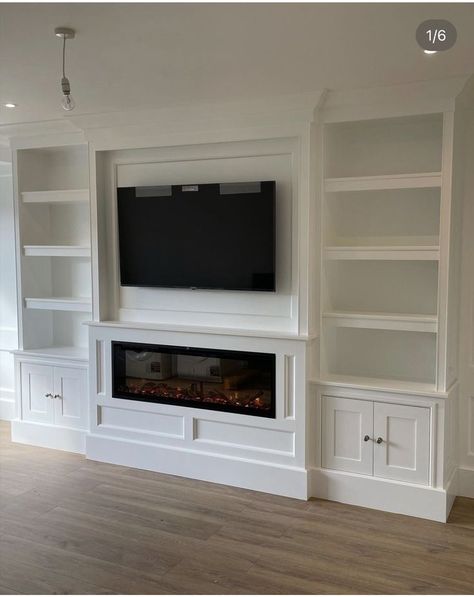 Wall Units With Fireplace, Built In Wall Units, Built In Around Fireplace, Built In Entertainment Center, Feature Wall Living Room, Built In Shelves Living Room, Living Room Wall Units, Living Room Built Ins, Living Room Entertainment Center