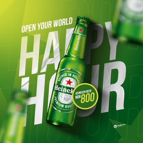 Beer Flyer Design, Beer Flyer, Modern Post, Heineken Beer, Photoshop Tutorial Typography, Travel Post, Beer Ad, Beer Poster, Sport Poster Design