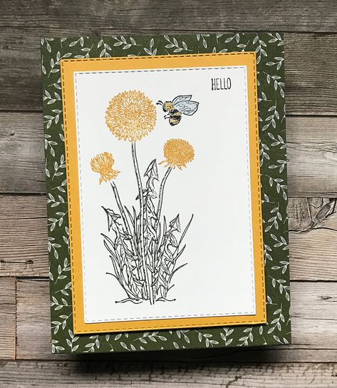 Stampin Up Garden Wishes, Dragonfly Garden, Dragonfly Dreams, Garden Suite, Dandelion Wish, Bee Cards, Hello Cards, Wink Of Stella, Card Sketches