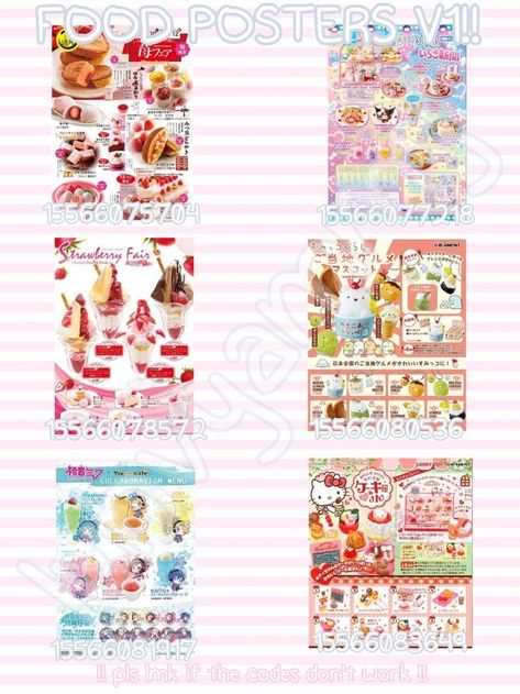 Bloxburg Sanrio Poster Decals, Gyaru Bloxburg House, Kawaii Roblox Decals, Royale High Poster Decals, Gyaru Codes Berry Ave, Gyaru Decal Codes, Royale High Summer Decals, Picture Id Codes, Roblox Poster Decals