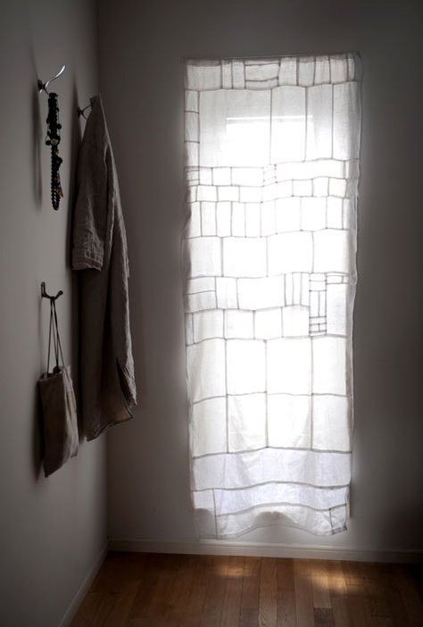 9_yumiko Patchwork Curtains, Fog Linen Work, Fog Linen, Linen Quilt, Curtain Designs, Design Sponge, Linen Curtains, Roman Shades, My New Room